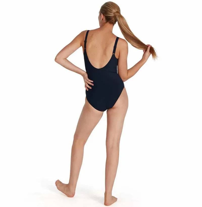 Speedo Women's ContourLustre Shaping Swimsuit Black-3